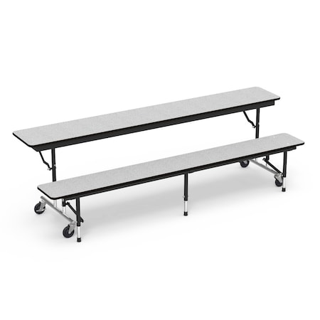 Virco 29.5 in. W, 96 in. L, 29 in. H, Particle Board Top, Grey Nebula Top and Bench / Black Edge MTC8